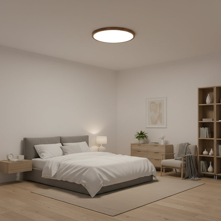Plafonnier LED En Bois Ultra-fin