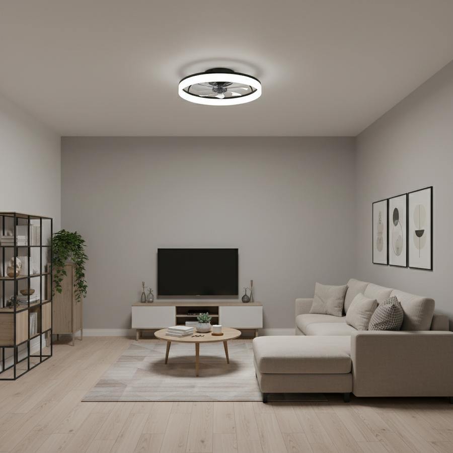 Ventilateur Plafonnier Noir À LED
