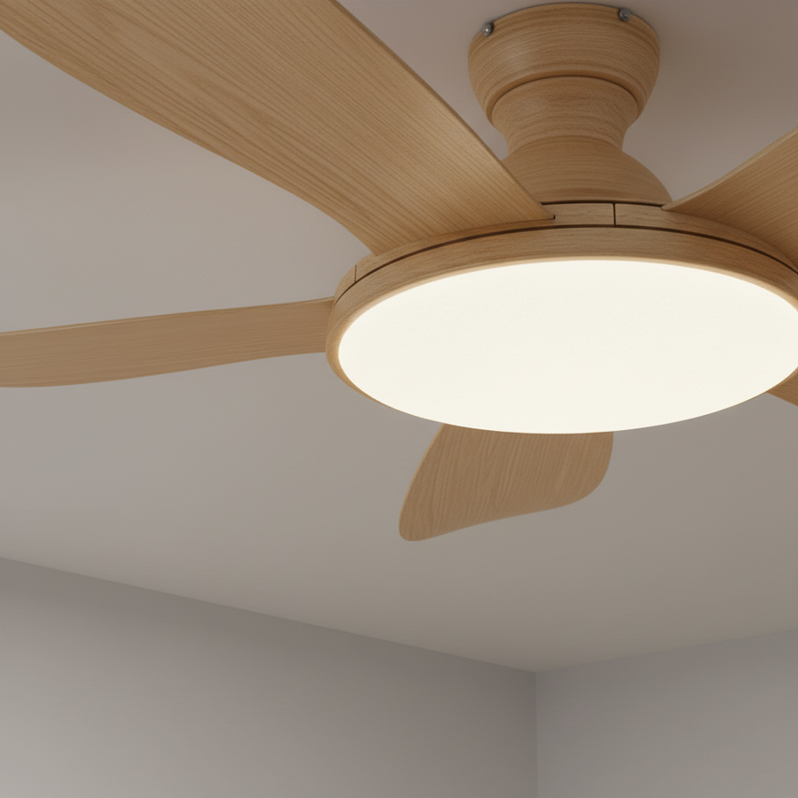 Plafonnier Ventilateur LED En Bois — détail