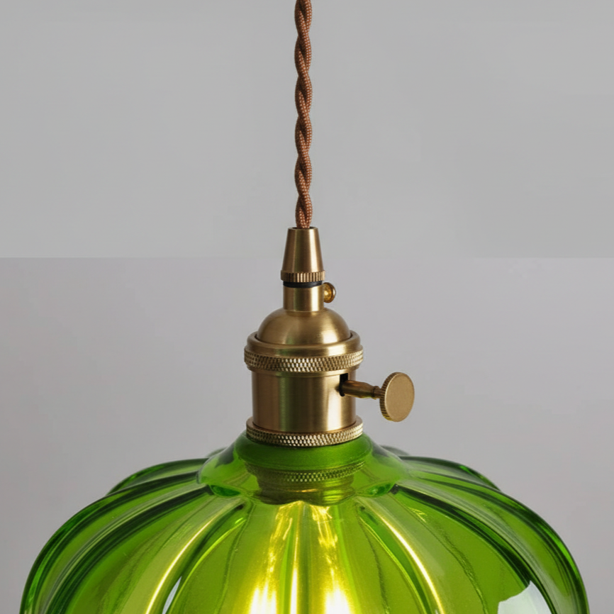 Plafonnier Vintage En Verre — détail