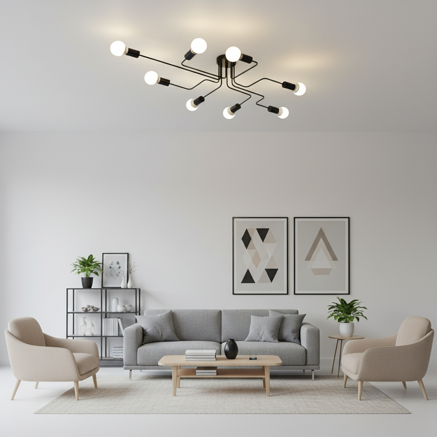 Plafonnier Industriel Ampoules Design