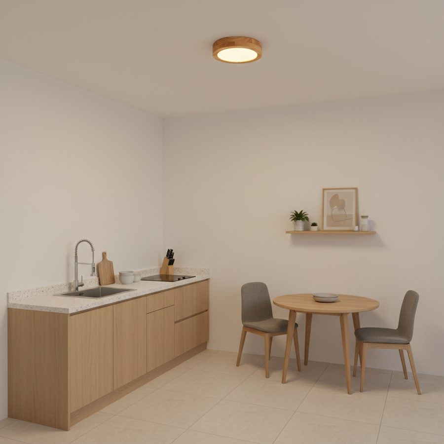 Petit Plafonnier LED En Bois