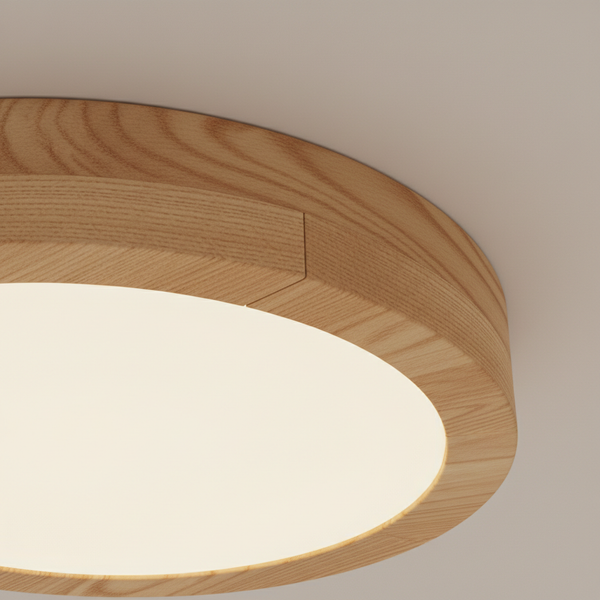 Petit Plafonnier LED En Bois — détail