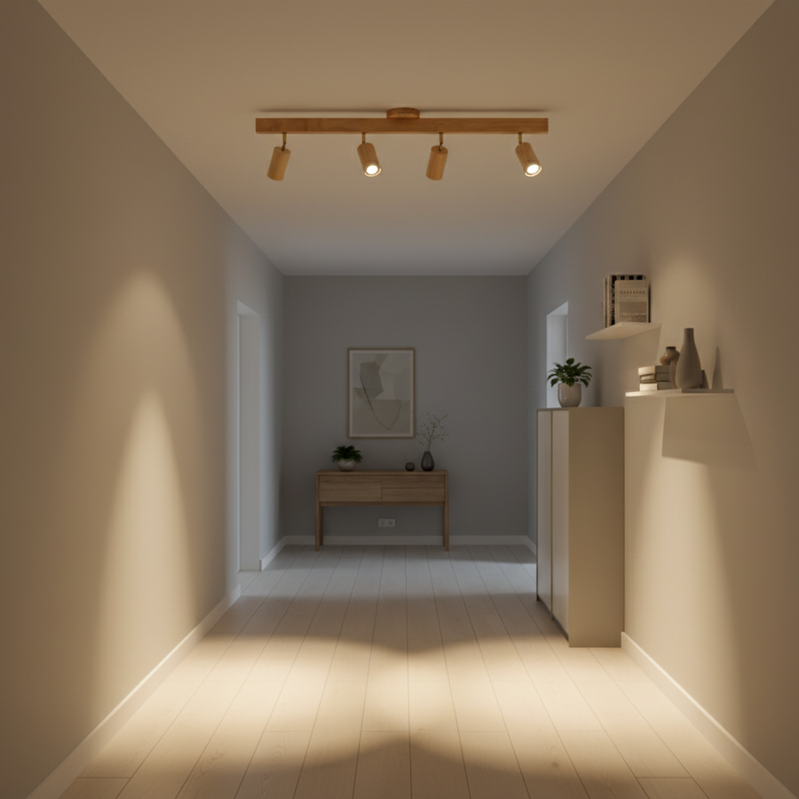 Plafonnier À Spots En Bois