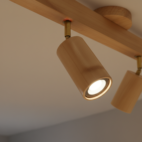 Plafonnier À Spots En Bois — détail