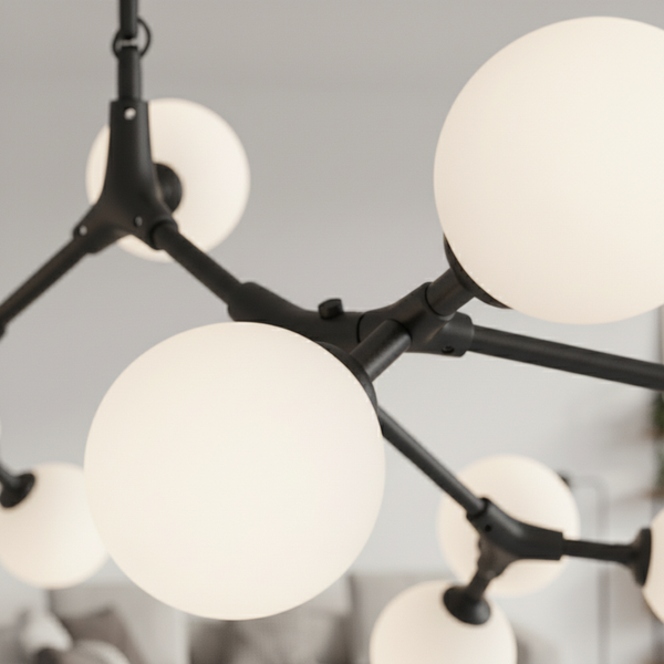Plafonnier Design Boules De Verre — détail