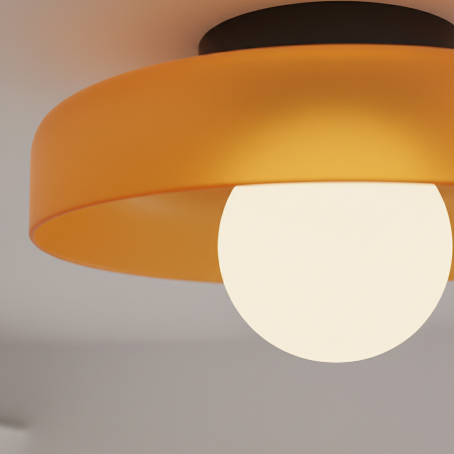 Plafonnier Design Épuré En Verre — détail