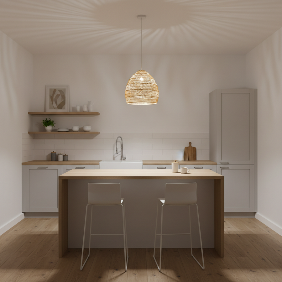 Plafonnier Style Osier Rotin