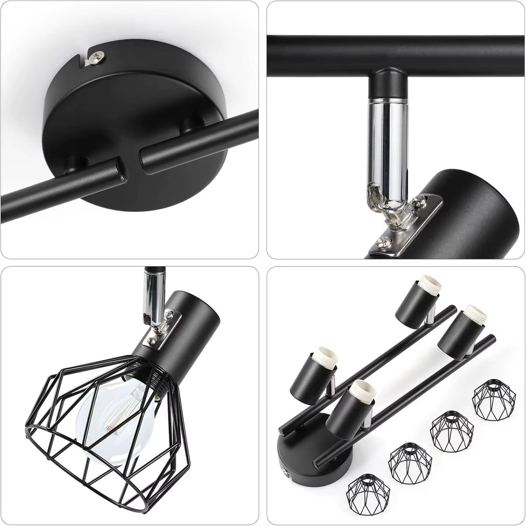 Plafonnier Noir À Spots