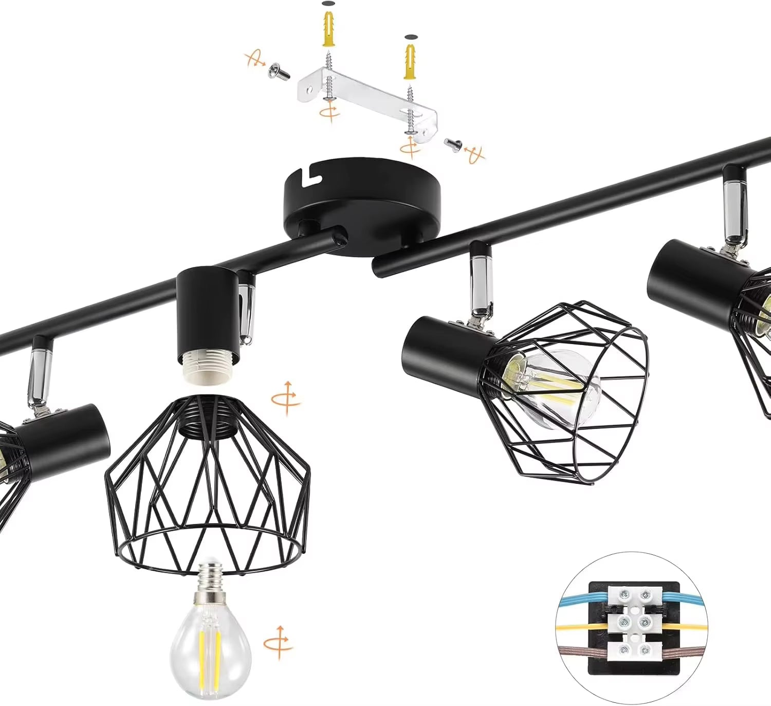 Plafonnier Noir À Spots