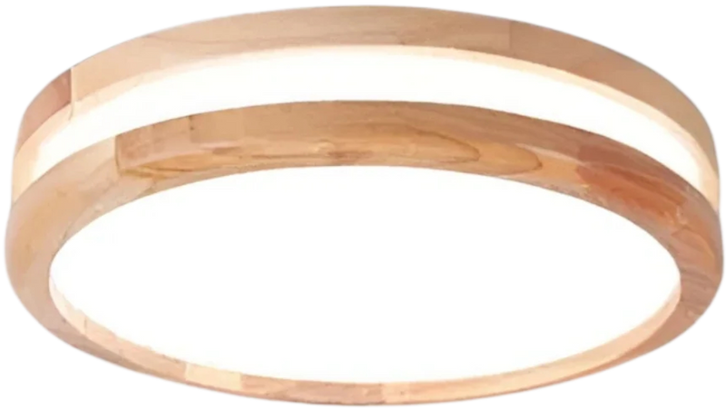 Plafonnier LED Rond En Bois