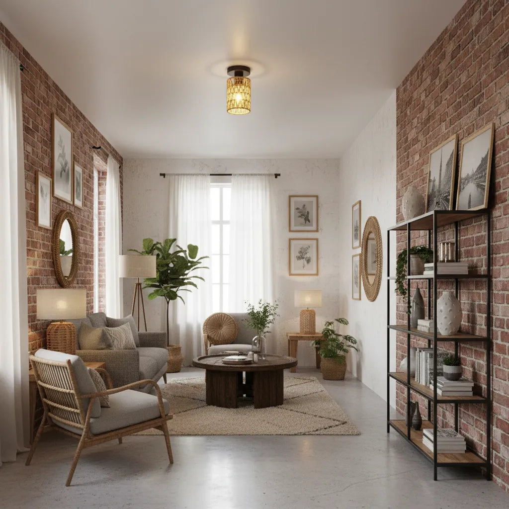 Petit Plafonnier Rotin : Discrétion Naturelle Et Charme Intime