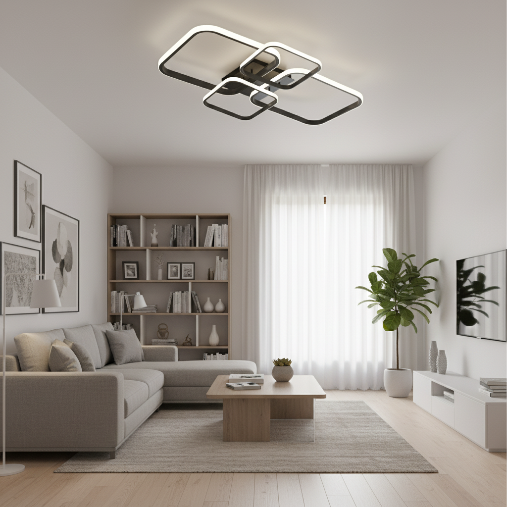 Plafonnier Carré Design : Élégance Géométrique Contemporaine