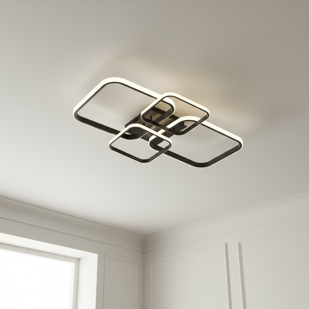 Plafonnier Carré Design : Élégance Géométrique Contemporaine