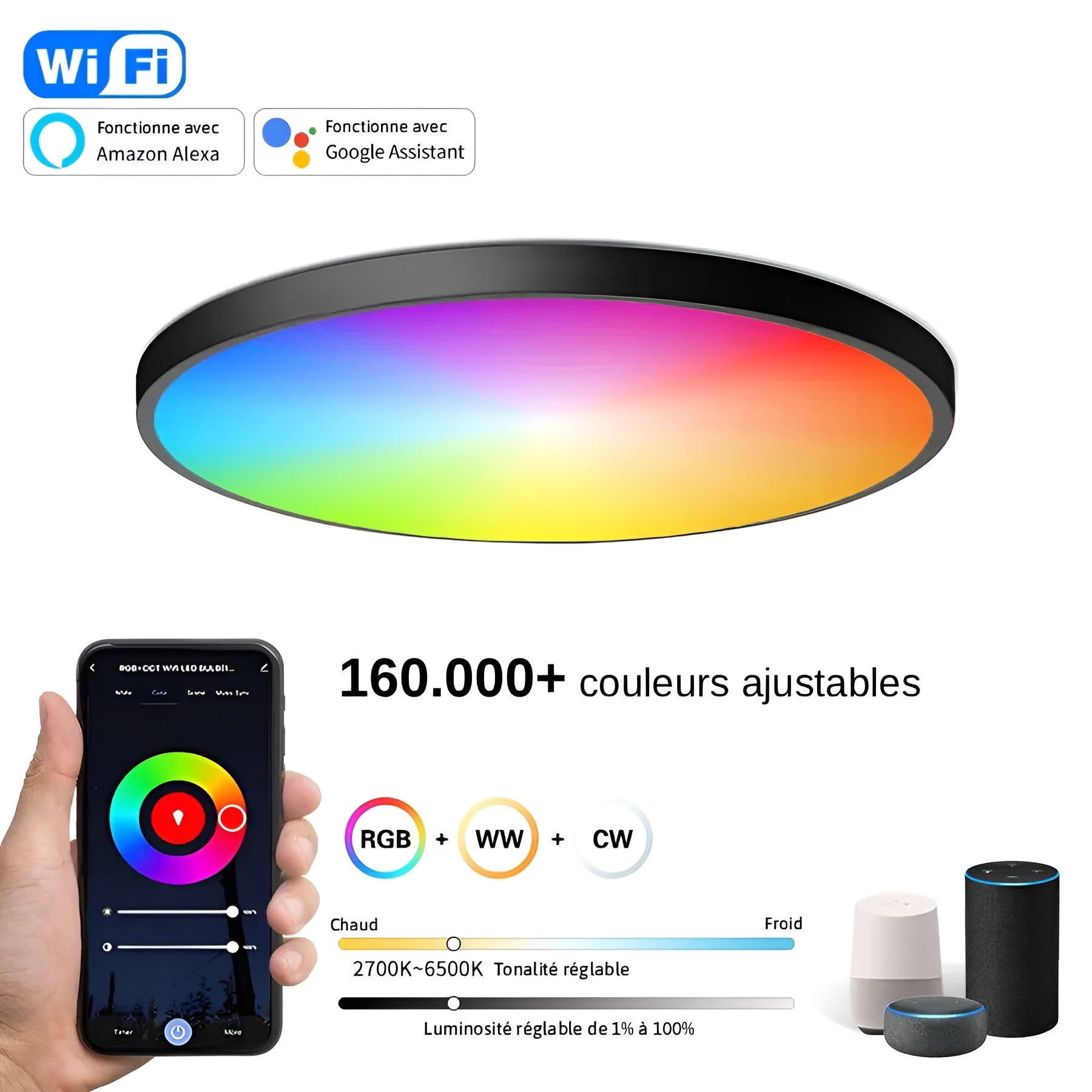 Plafonnier Led Couleur Changeante : Ambiances Lumineuses Variées