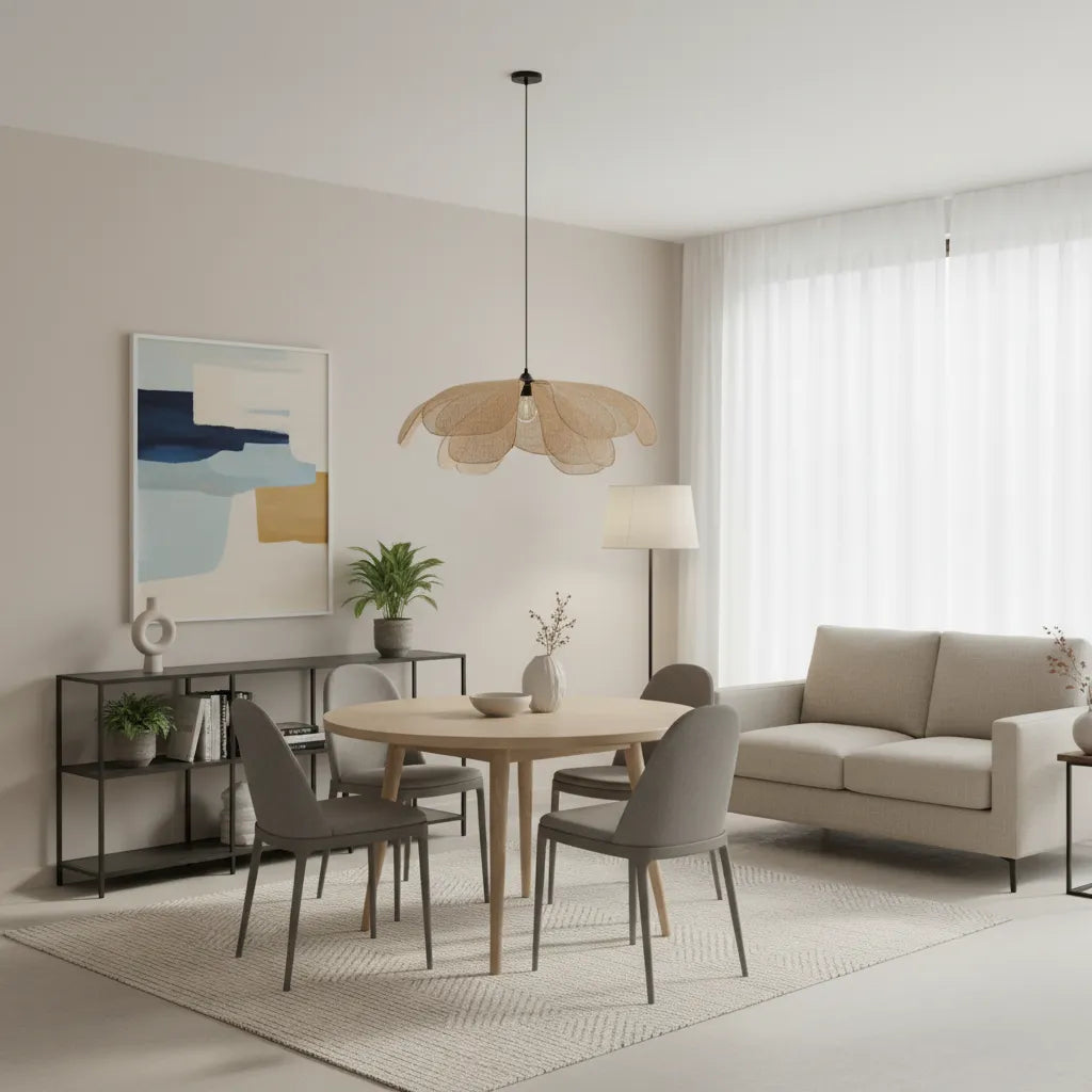 Plafonnier Pétale Rotin : Légèreté Végétale Et Design Poétique