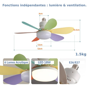 Plafonnier Ventilateur Vissable
