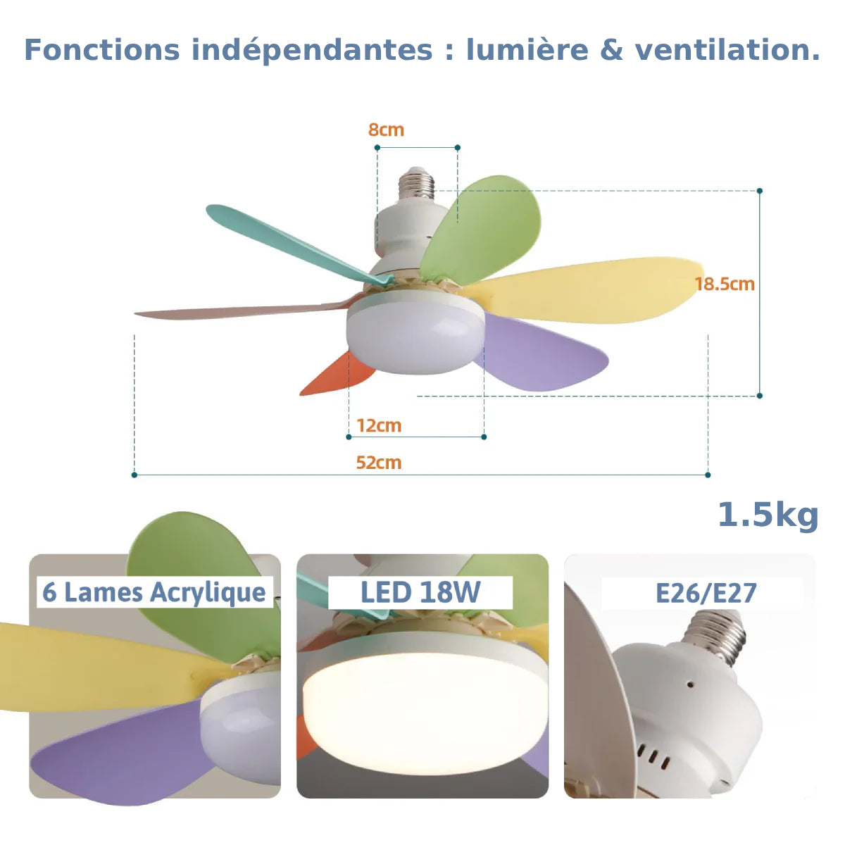 Plafonnier Ventilateur Vissable